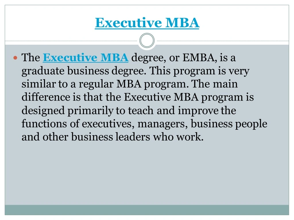 executive mba