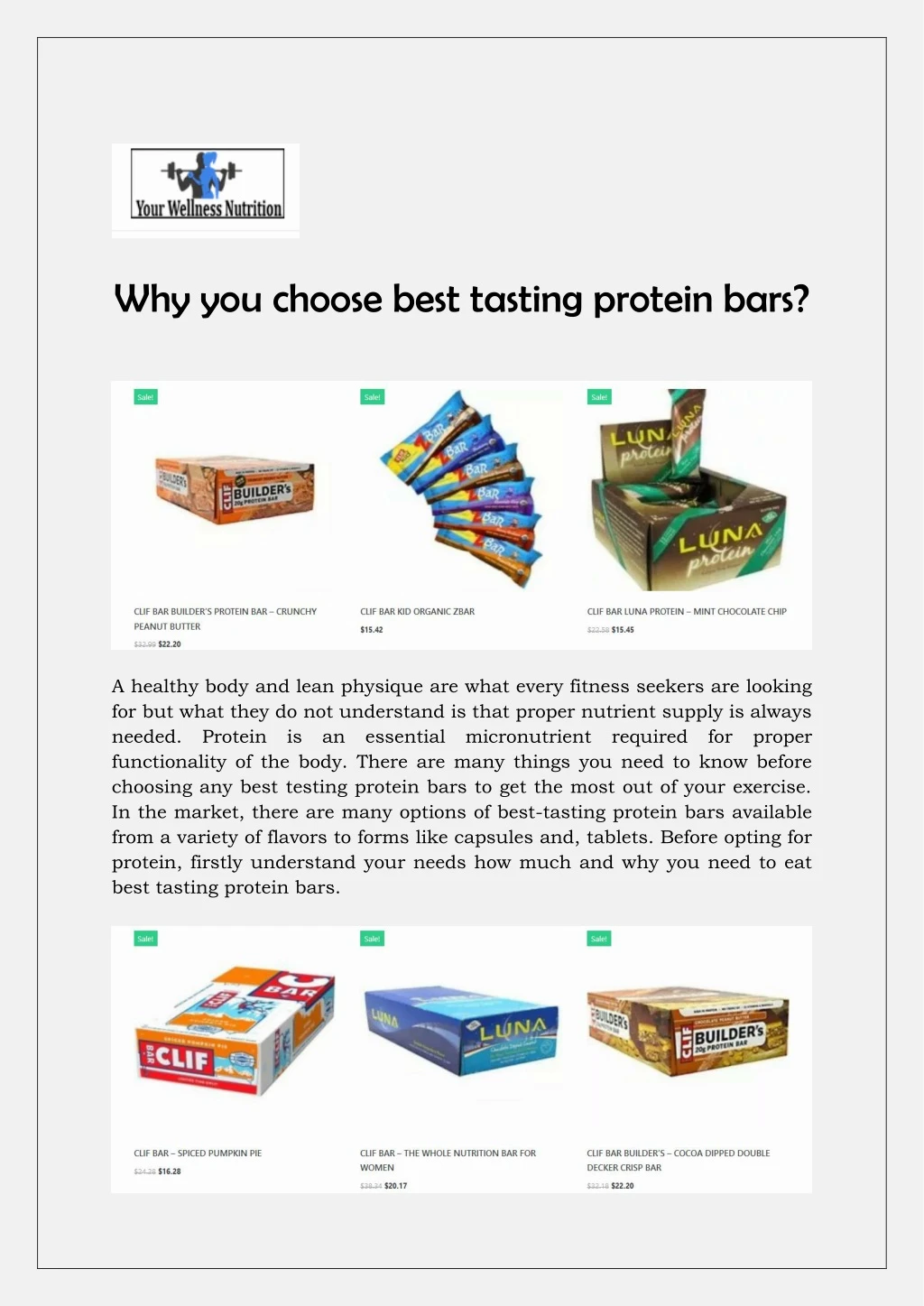 why you choose best tasting protein bars