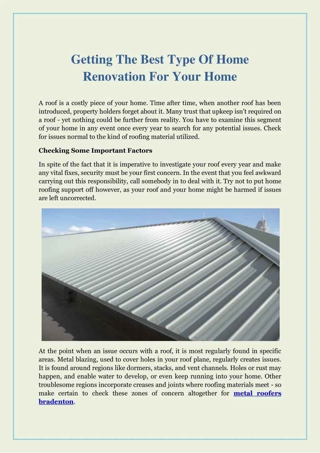 getting the best type of home renovation for your