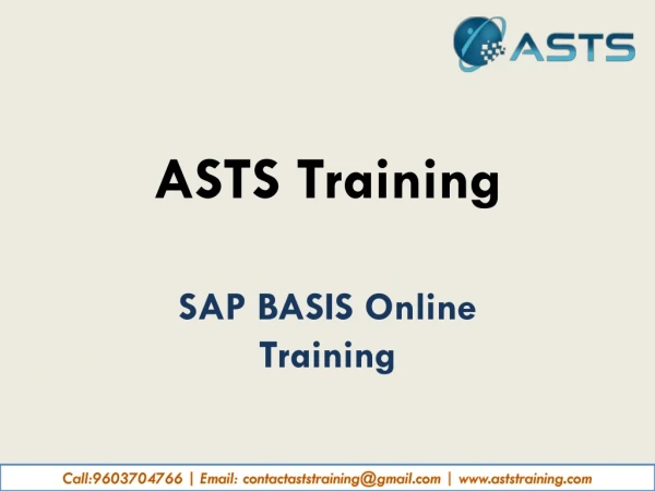 SAP BASIS online training-ASTS Training