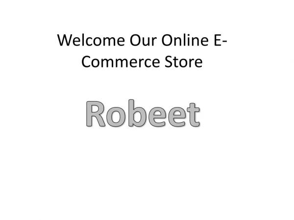 Welcome Our Online E-Commerce Store