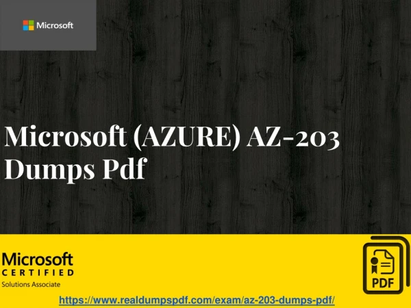 <icrosoft (AZURE) AZ-203 Dumps Pdf Full Guide With Pdf And VCE
