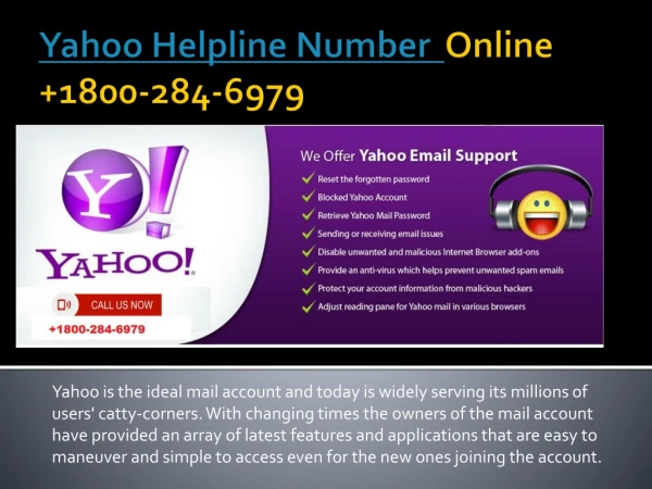 Yahoo Helpline Number Online 1800-284-6979
