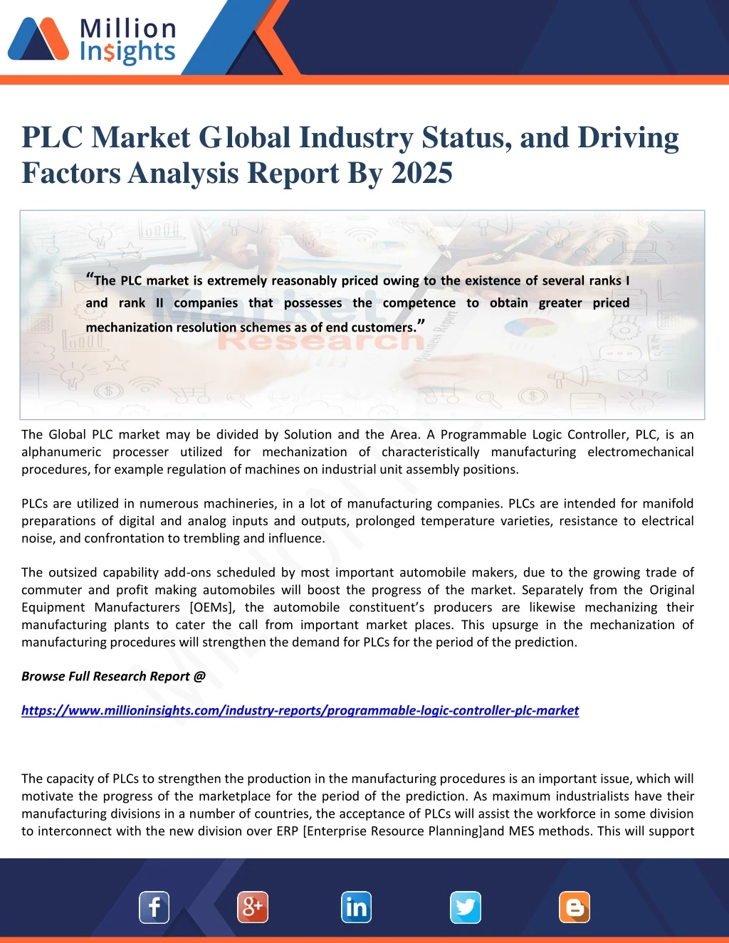 plc market g lobal industry status and driving