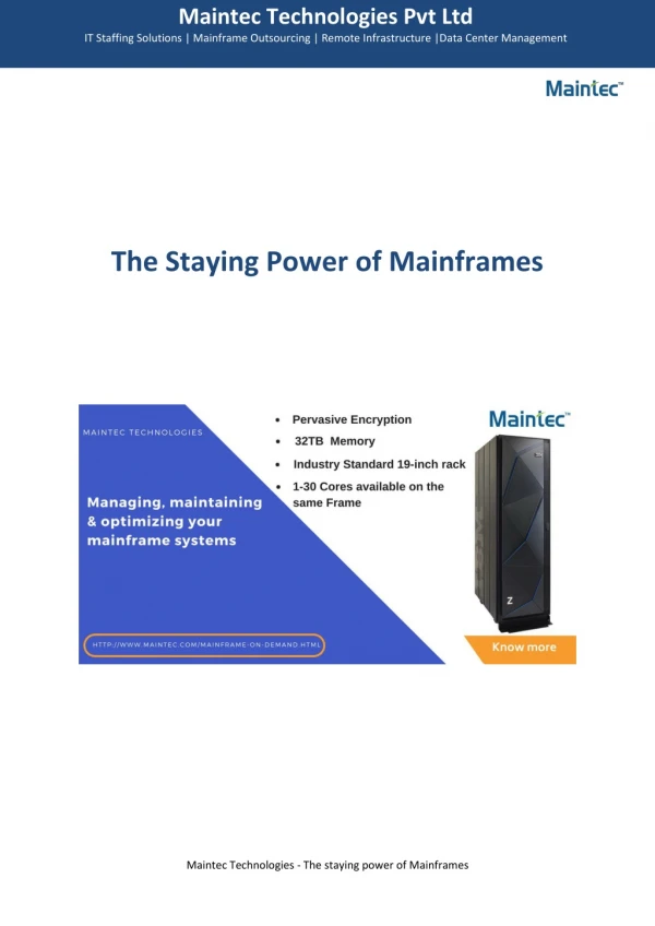 The Staying Power of Mainframes