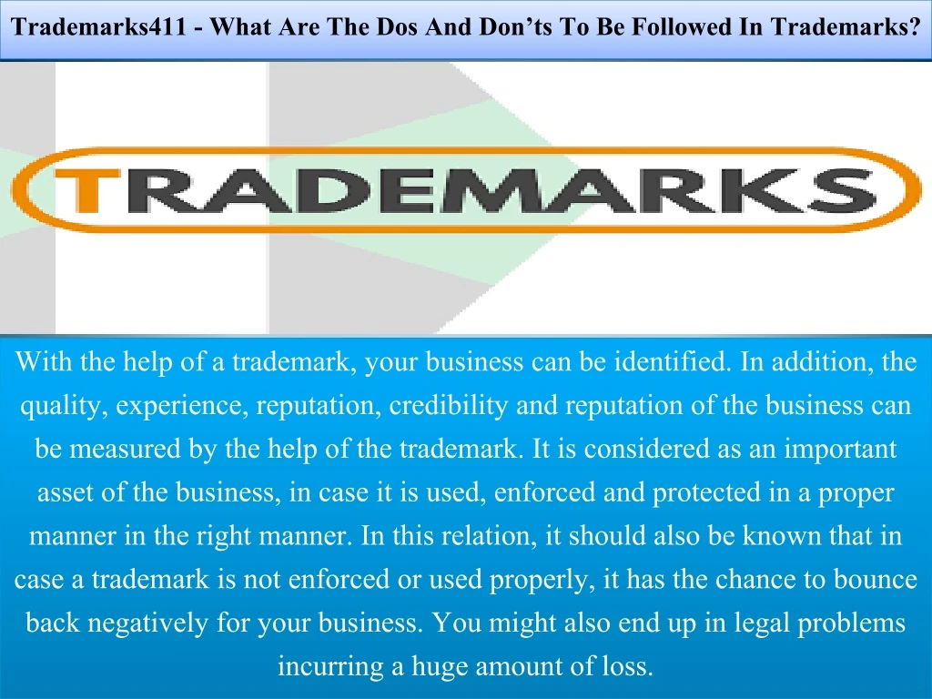 trademarks411 what are the dos and don ts to be followed in trademarks