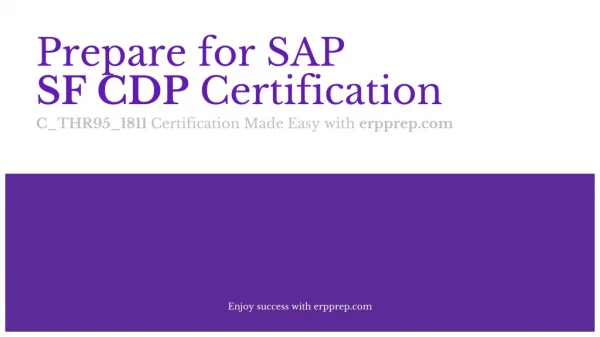 All You Need to Know about SAP SF Career Development Planning (C_THR95_1811) Certification Exam