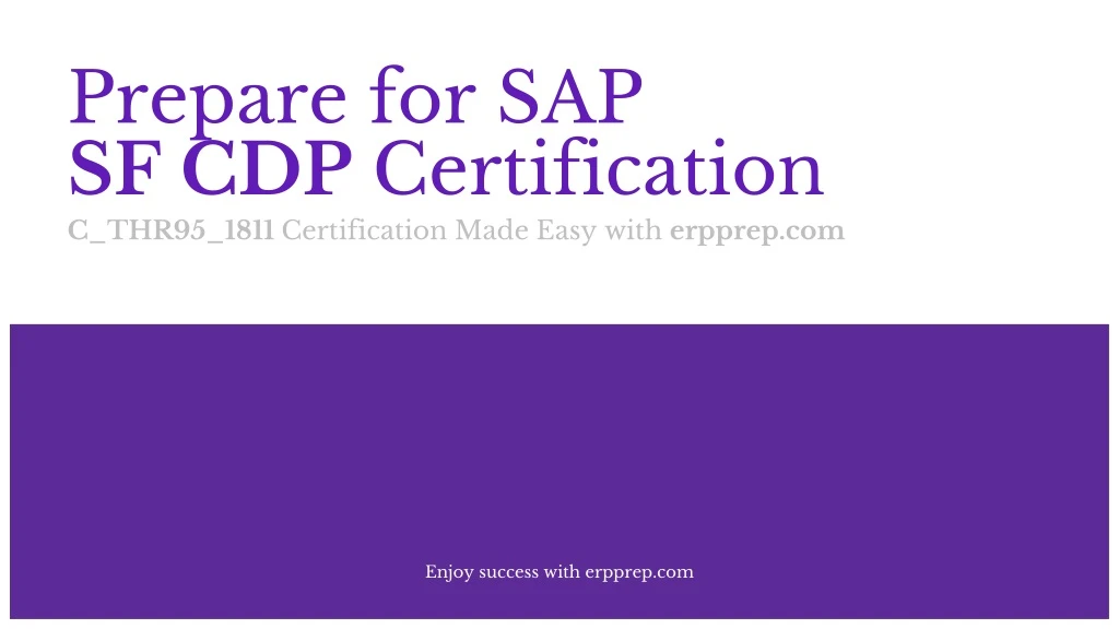prepare for sap sf cdp certification c thr95 1811