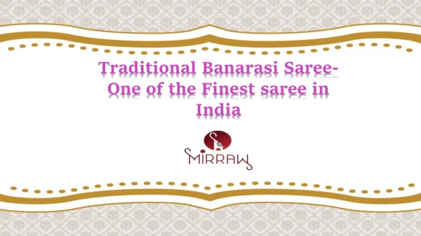 Pure Banarasi sarees- One of the Finest saree in India
