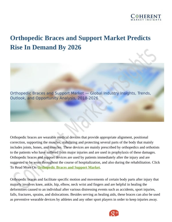 Orthopedic Braces and Support Market Revenue Growth Predicted by 2026