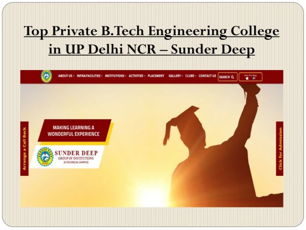 Top Private B.Tech Engineering College in UP Delhi NCR – Sunder Deep