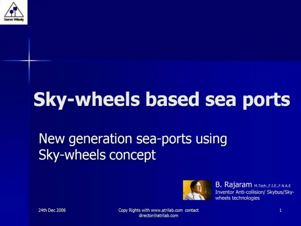 Sky-wheels based sea ports