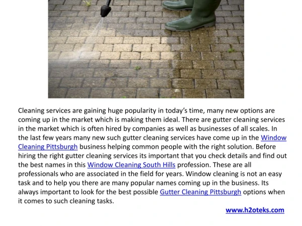 Gutter Washing, Window Cleaning & Gutter Cleaning in Pittsburgh