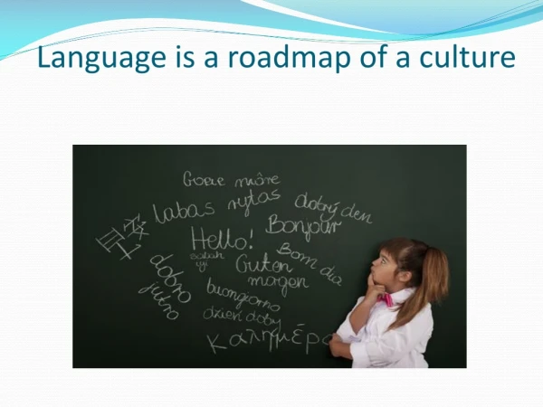 Language is a road map of a culture