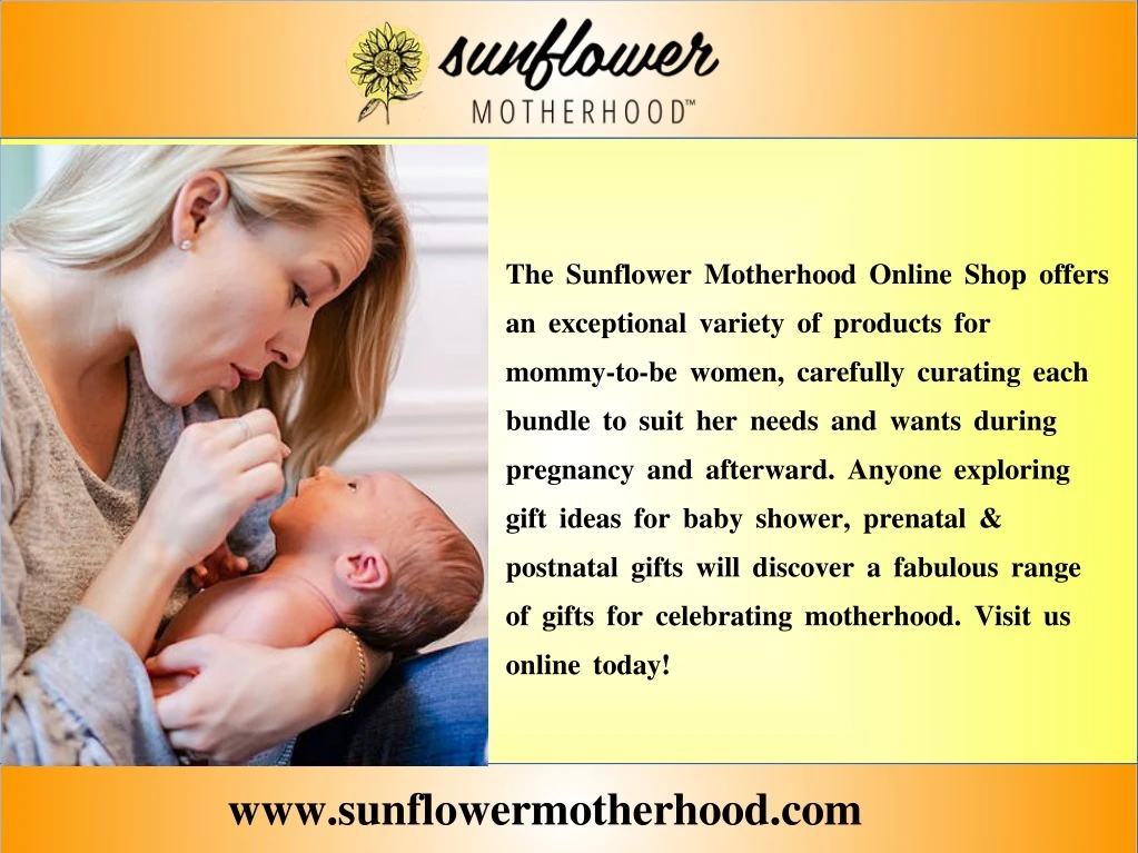 the sunflower motherhood online shop offers