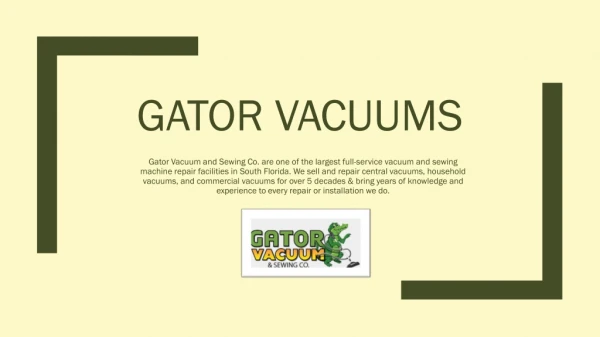 Gator Vacuums - service Boca Raton