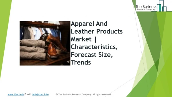 Apparel And Leather Products Market | Characteristics, Forecast Size, Trends