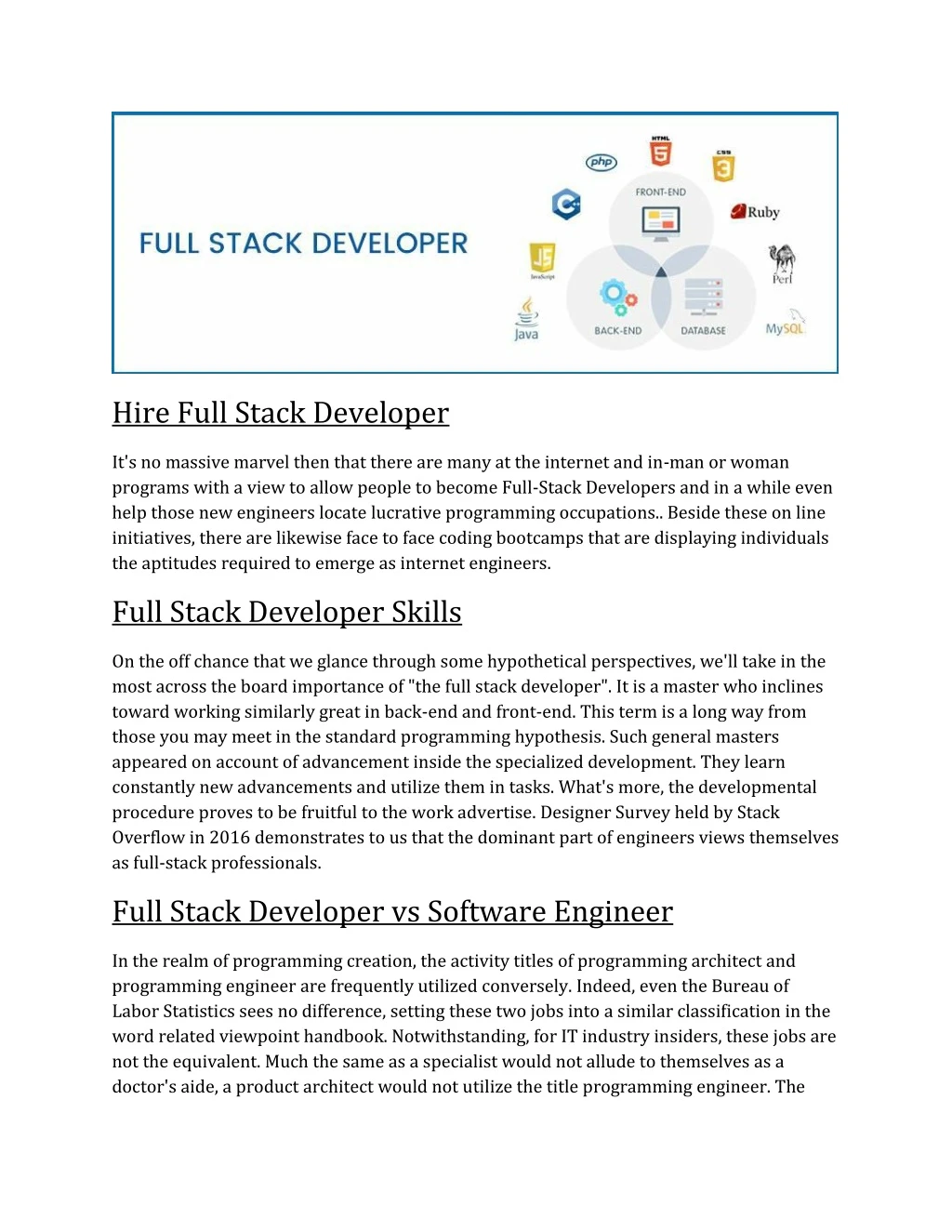 hire full stack developer