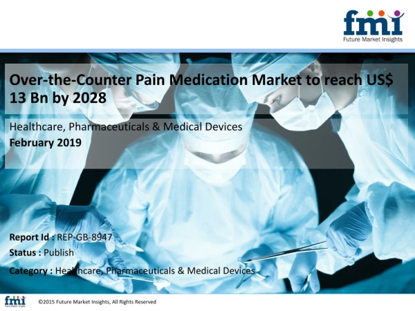 Over-the-Counter Pain Medication Market to reach US$ 13 Bn by 2028