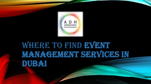 Event Management Company In Dubai