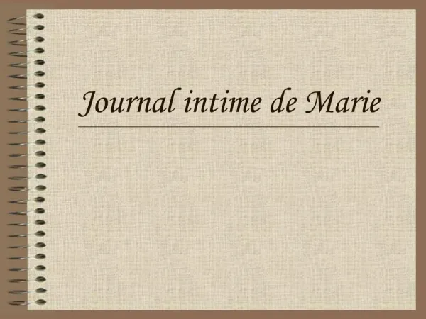 Journal intime de Marie