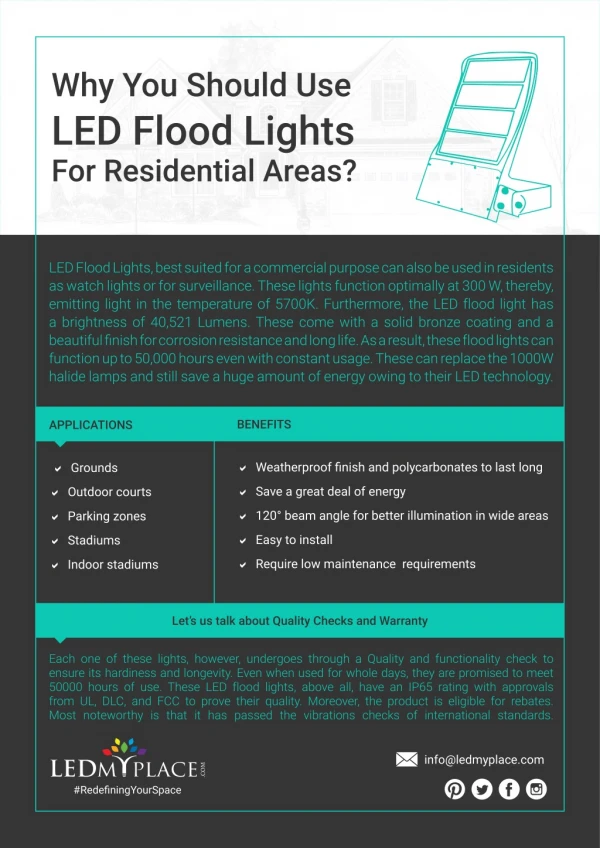 Why You Should Use LED Flood Lights For Residential Areas?