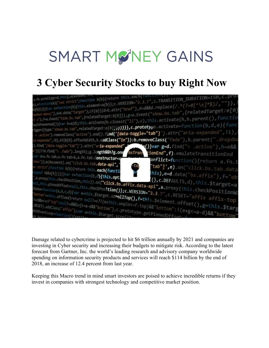 3 cyber security stocks to buy right now