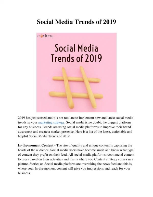 Social Media Trends of 2019