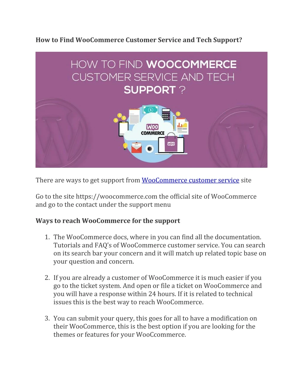 how to find woocommerce customer service and tech