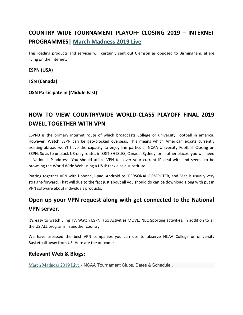 country wide tournament playoff closing 2019