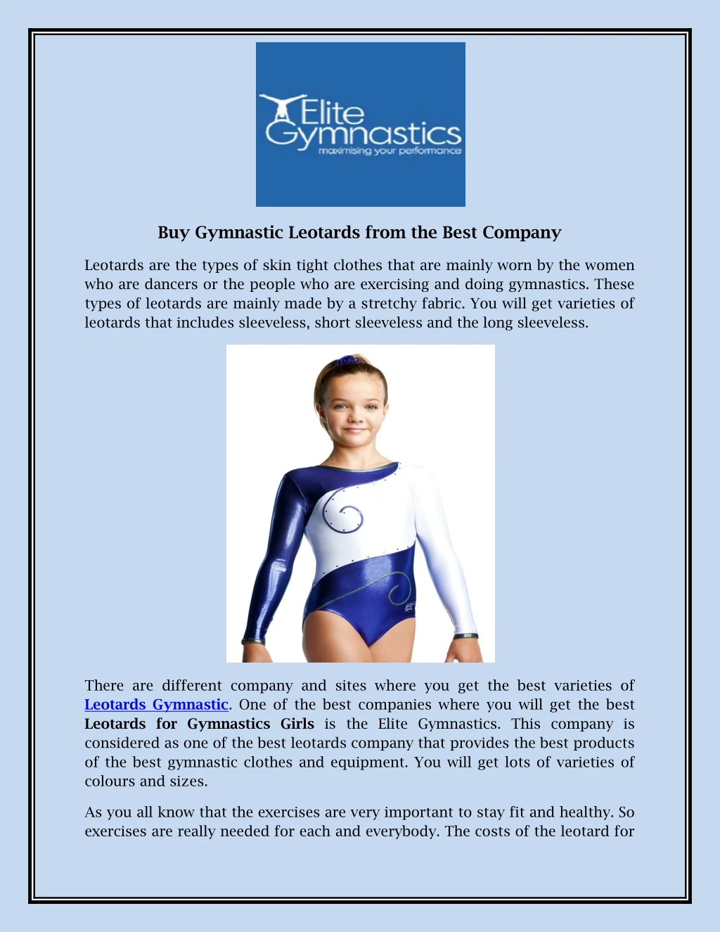 buy gymnastic leotards from the best company