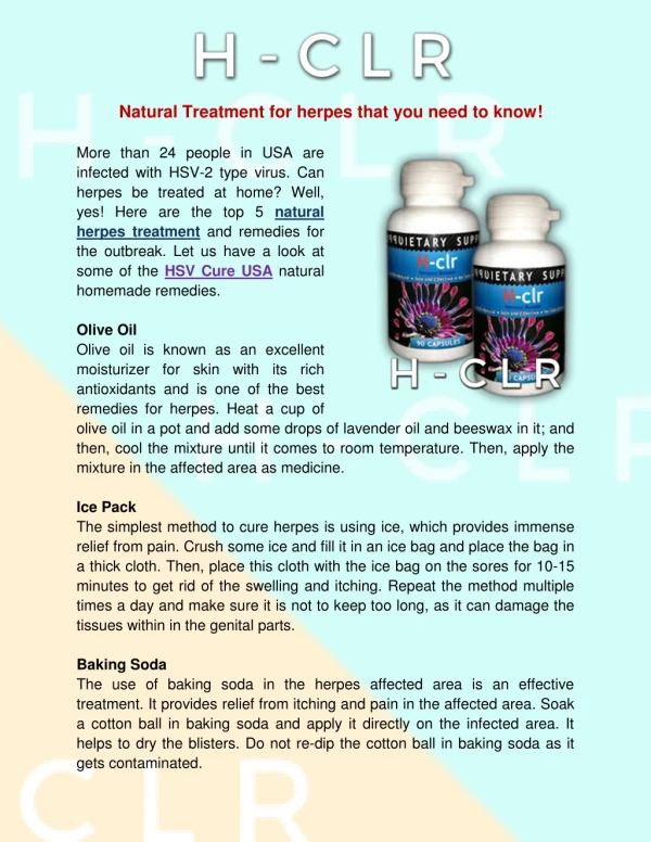 Natural Herpes Treatment