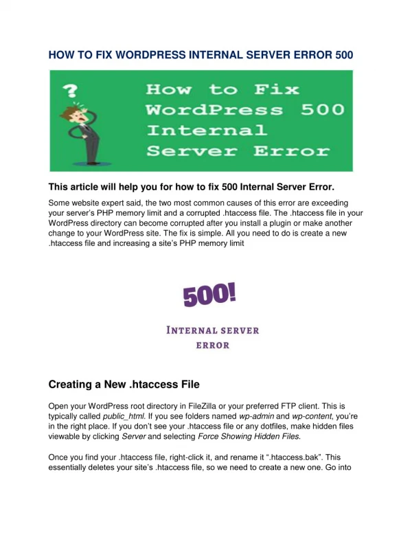 Free Help 800-556-3577 How to Fix 500 Internal Server Error?