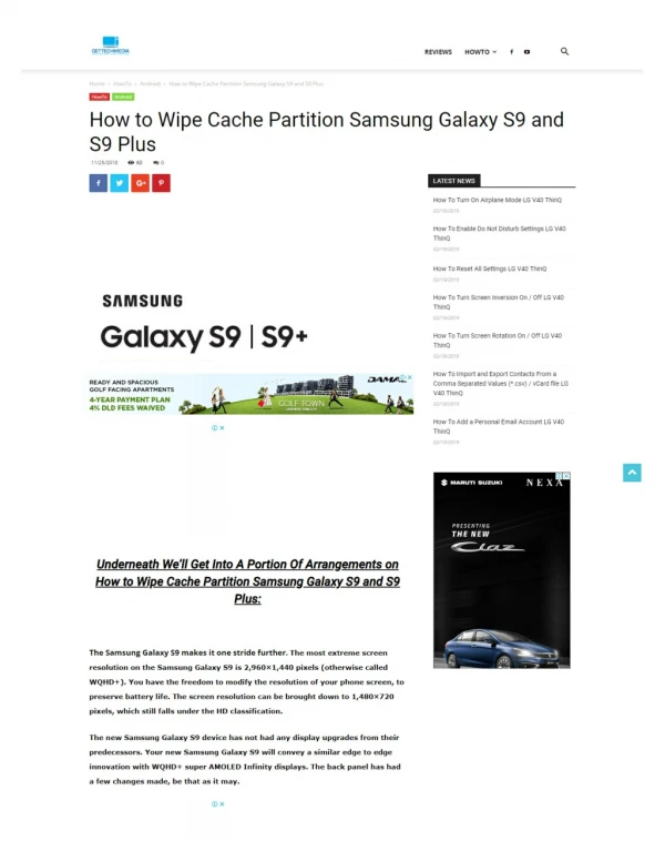 Wipe Cache Partition Samsung Galaxy S9 and S9 Plus