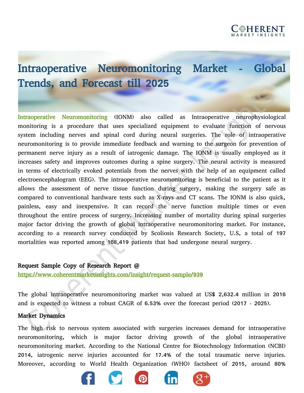 intraoperative neuromonitoring market global