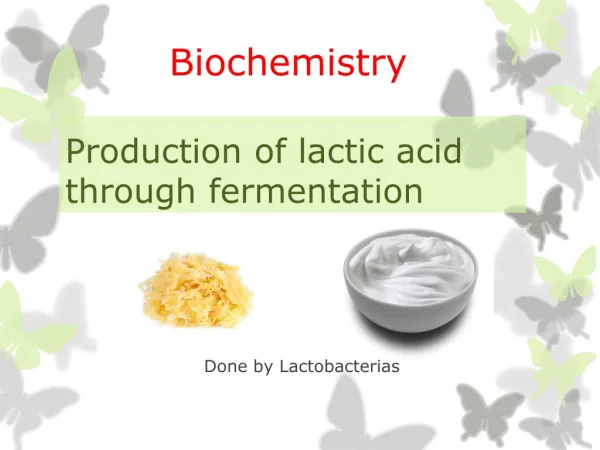 Production of lactic acid through fermentation