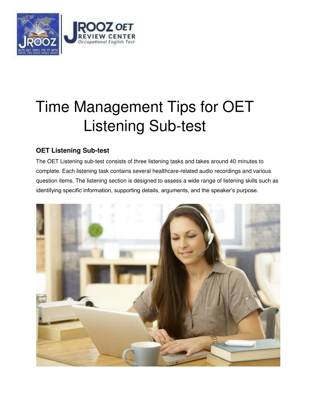 time management tips for oet listening sub test