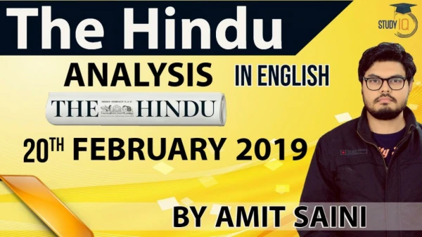 Daily The Hindu Editorial News Analysis of 20th Feb 2019