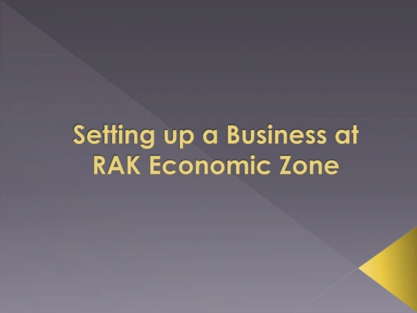 Setting up a Business at RAK Economic Zone