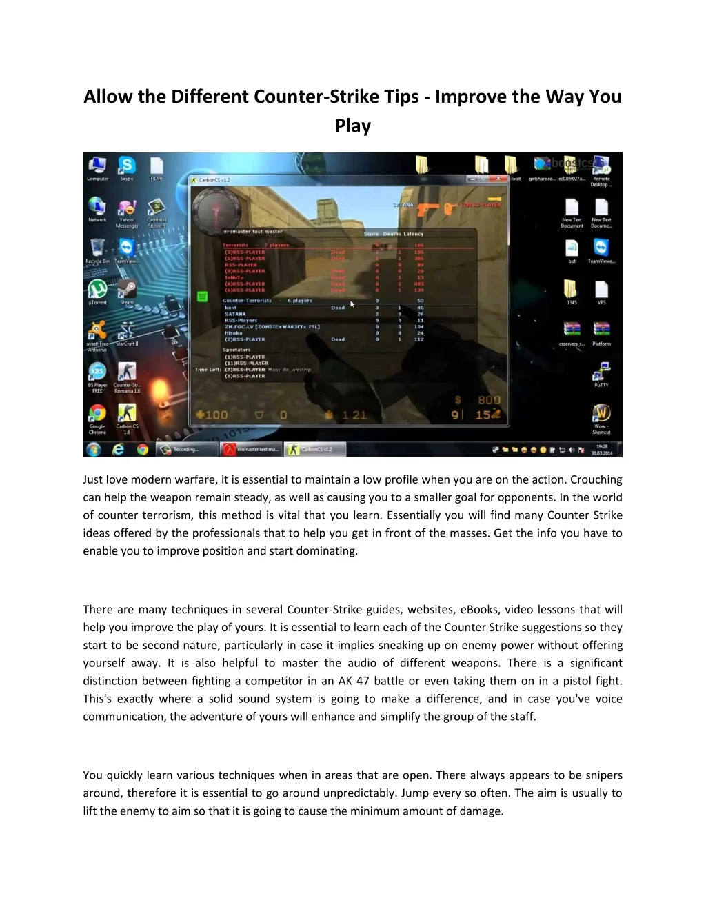 allow the different counter strike tips improve