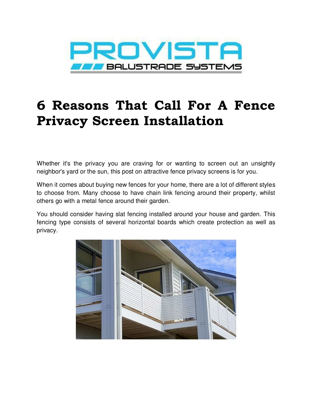 6 reasons that call for a fence privacy screen