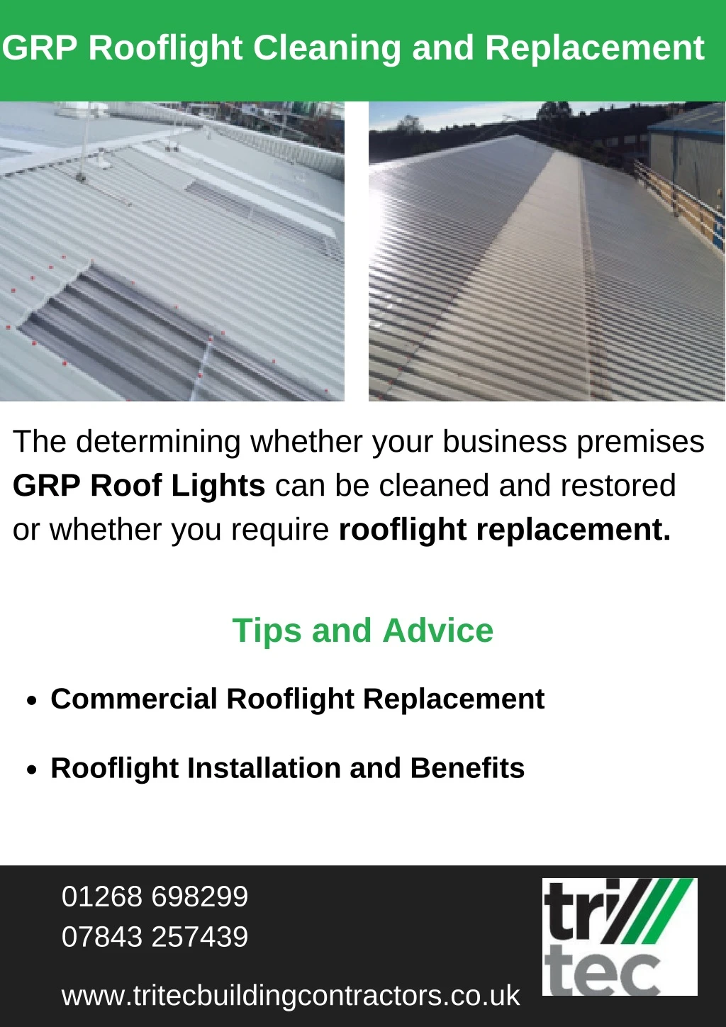 grp rooflight cleaning and replacement