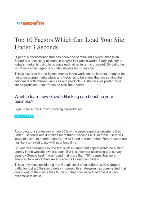 Top 10 Factors Which Can Load Your Site Under 3 Seconds