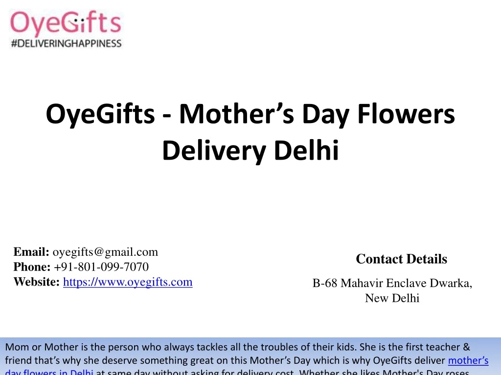 oyegifts mother s day flowers delivery delhi