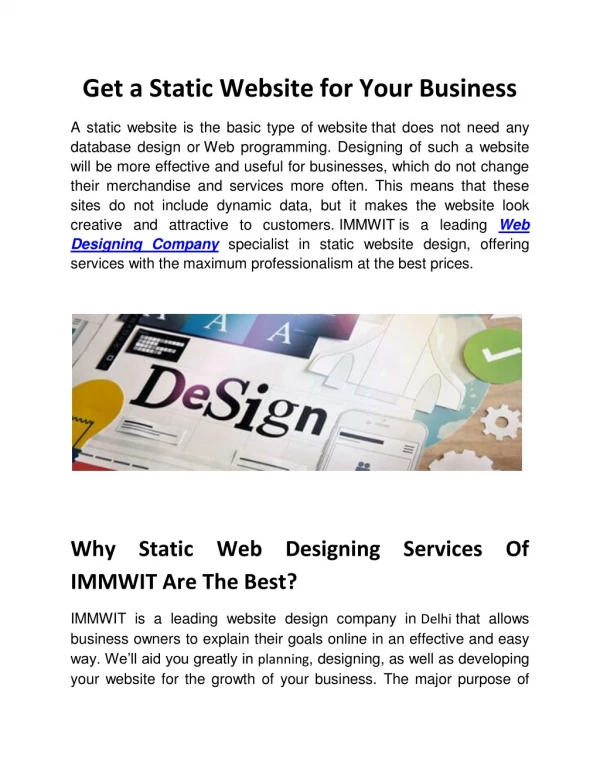Get a Static Website for Your Business