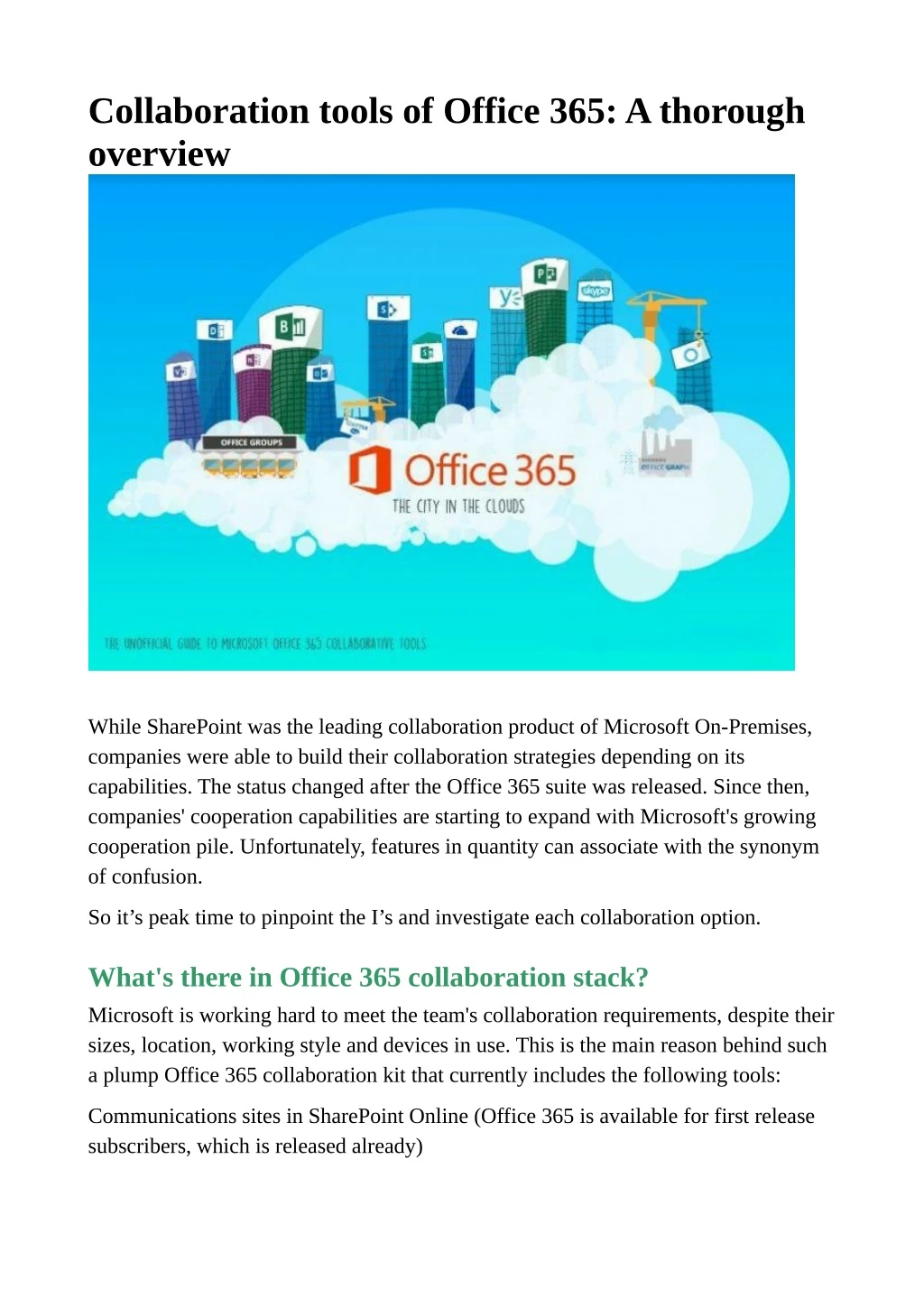 collaboration tools of office 365 a thorough