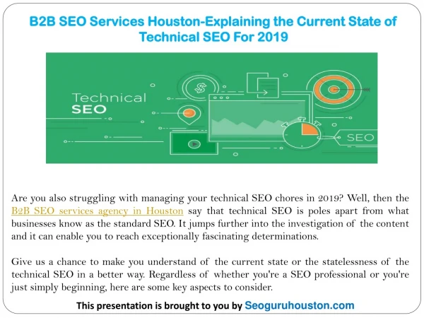 B2B SEO Services Houston-Explaining the Current State of Technical SEO For 2019