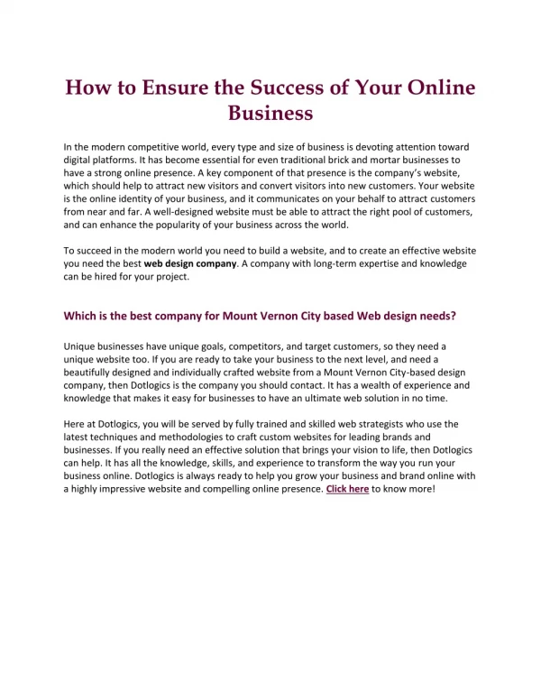 How to Ensure the Success of Your Online Business