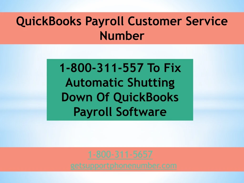 quickbooks payroll customer service number