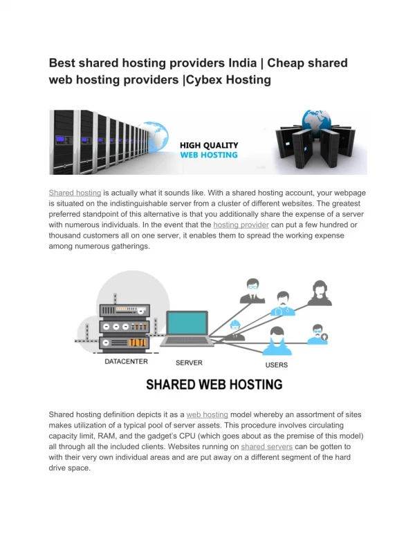 Cheap shared web hosting providers |Cybex Hosting